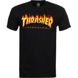 T-shirt thrasher noir logo flamme YL