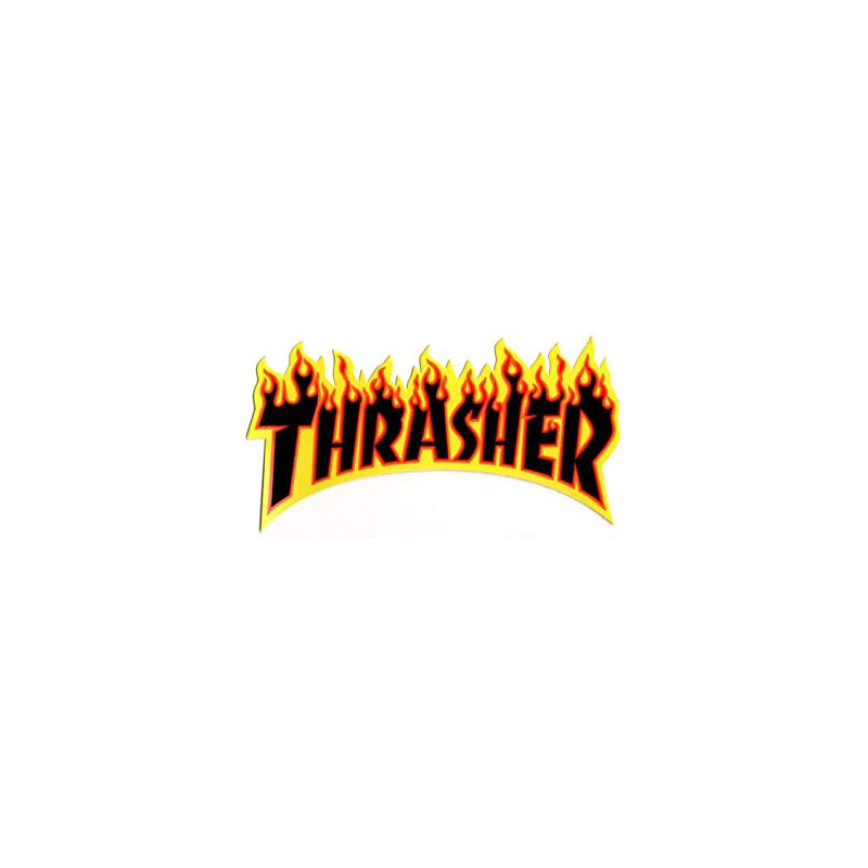 Sticker Thrasher Kogo flammes noires