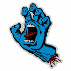 Autocollant Screaming Hand SANTA CRUZ Bleu 6"