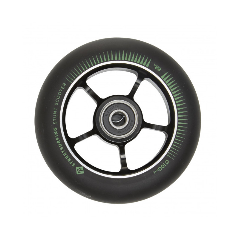 x2 Black Scooter Wheels 100mm STREETSURFING