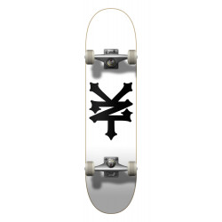 Crackerjack White 7.75" ZOO YORK Complete Skateboard