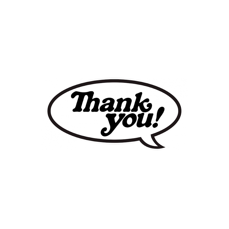 THANK YOU Skateboard Bubble Logo Sticker