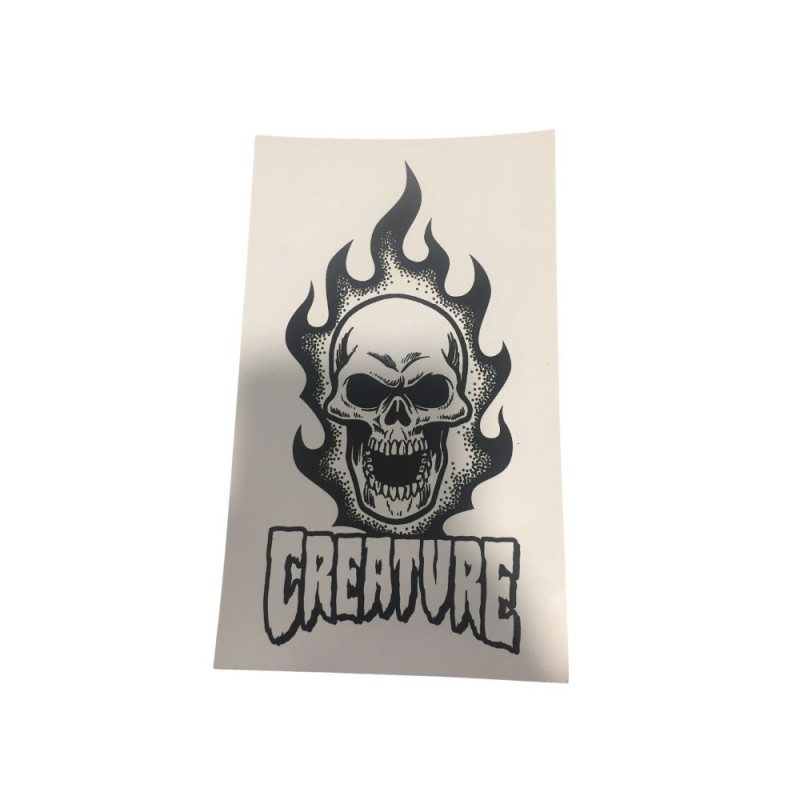 CREATURE Skateboard Burning Head Sticker