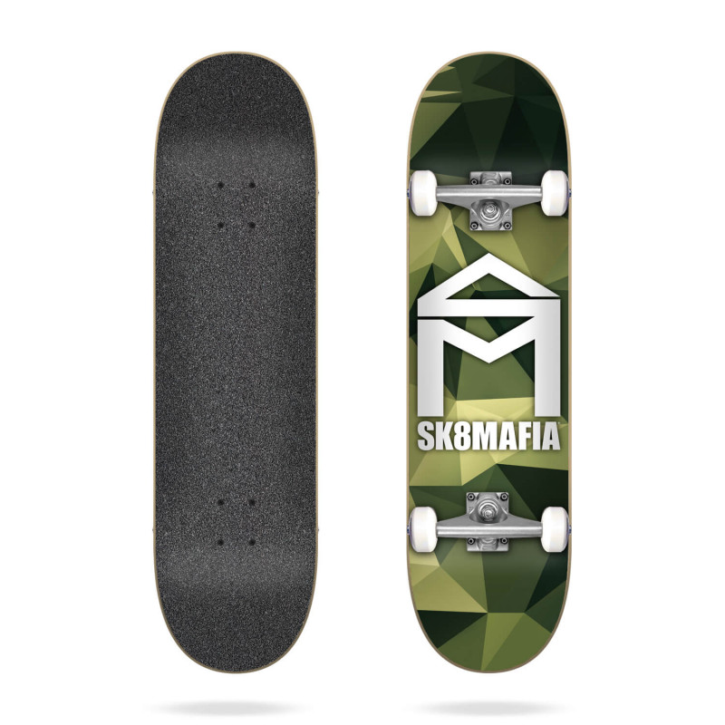 House Logo Camo Green 7.87" SK8MAFIA Skateboard