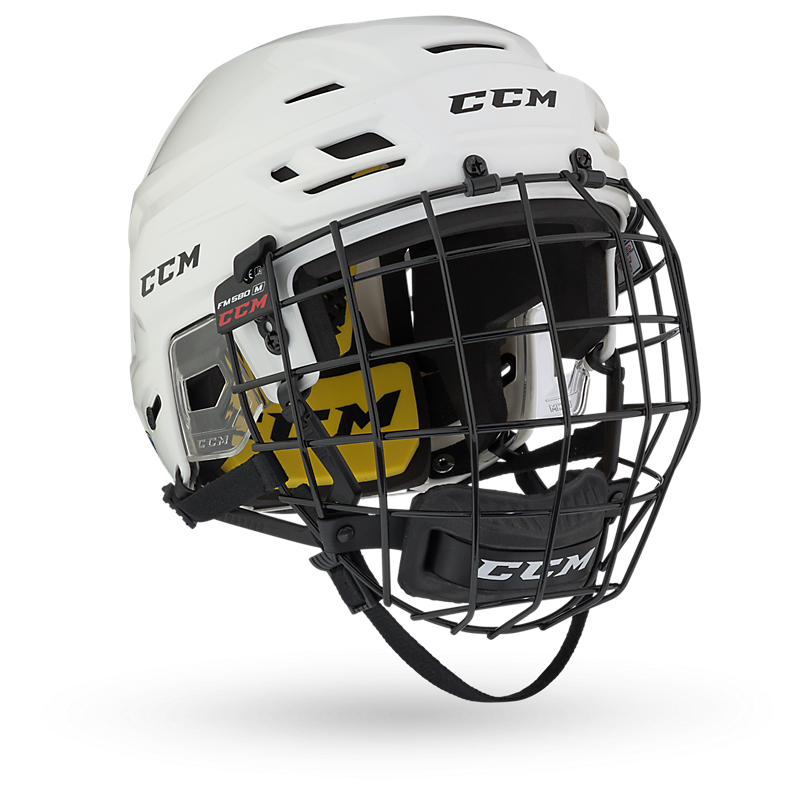 Casque + Grille CCM Tacks 210 Blanc Senior