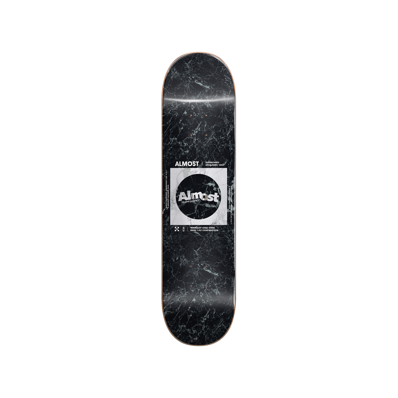 Minimalist R7 Black White 8.25" ALMOST Skateboard Deck