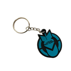 Porte-clés Main Bleue Santa Cruz - Logo Skate Avec Bouche Hurlante, Dimensions 10x3,5 Cm, En Plastique Souple