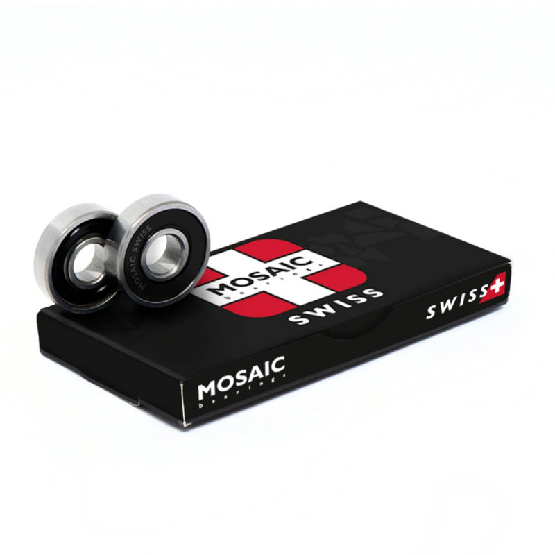 MOSAIC Swiss Silver Black Abec 7 Bearings x8