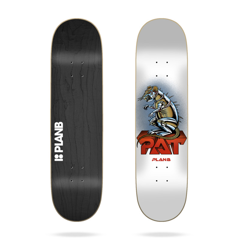 Rat White Duffy 8.0" PLAN B Skateboard Deck