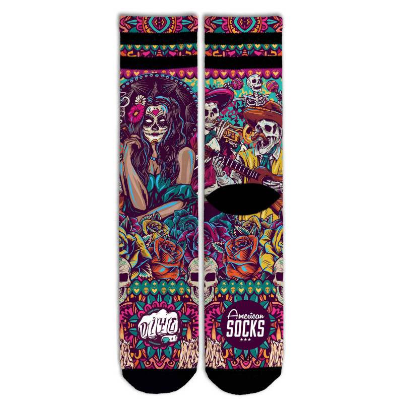 Chaussettes AMERICAN SOCKS Día de los muertos Mi-Haute