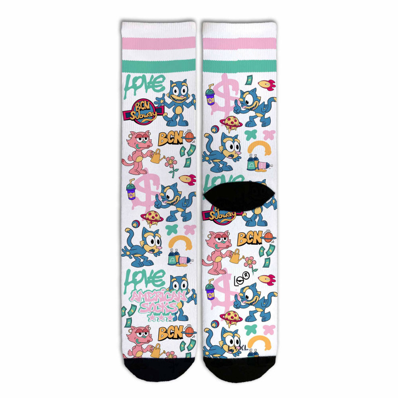 Chaussettes AMERICAN SOCKS Copy Cat Mi-Haute