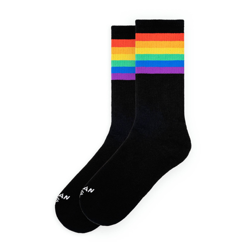 AMERICAN SOCKS Rainbow Pride Black Mi-High Socks