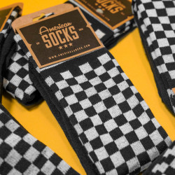 Chaussettes AMERICAN SOCKS Checkerboard Black Mi-Haute