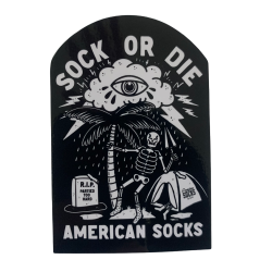 AMERICAN SOCKS Sock Or Die Sticker