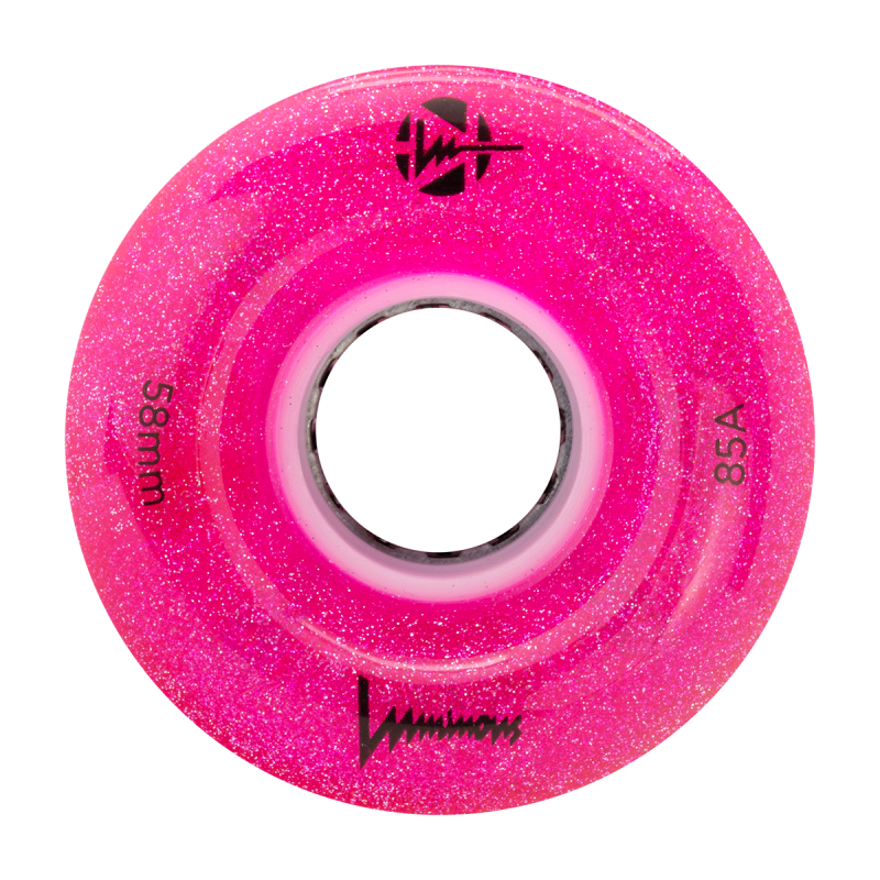Roues Quad Led 58mm Glitter Pink X4 LUMINOUS