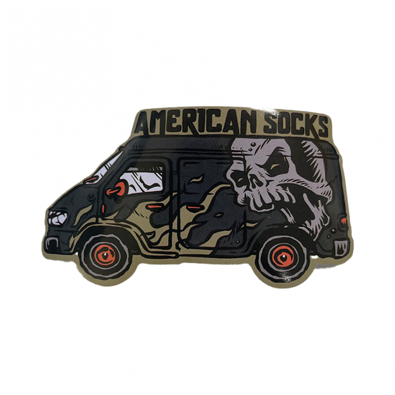 AMERICAN SOCKS Skull Van Sticker