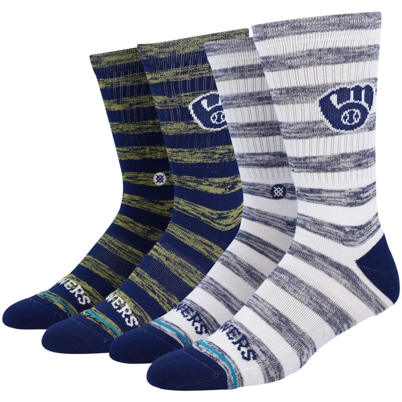 2 paires de chaussettes Twist Crew des Milwaukee Brewers STANCE