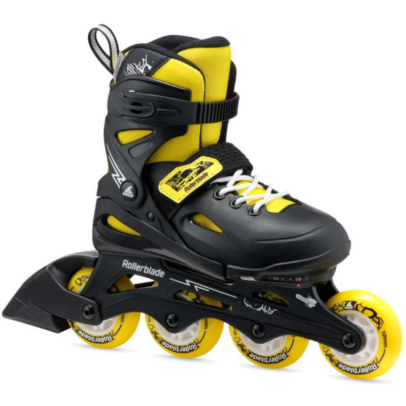 ROLLERBLADE Fury noir jaune – Patins Freeskate Enfant ajustables