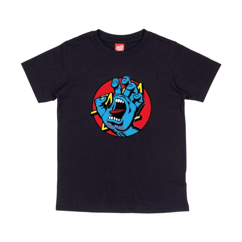 Santa Cruz Youth T-Shirt Hand Dot Front - Noir