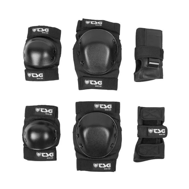 Kit de Protection TSG Basic Set Black – Genouillères, Coudières et Protège-poignets