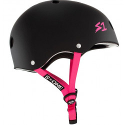 S-ONE Lifer Helmet Black Matte Pink Straps