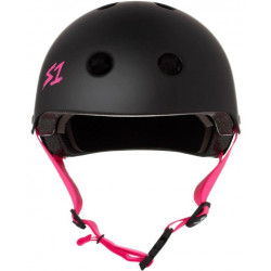 S-ONE Lifer Helmet Black Matte Pink Straps