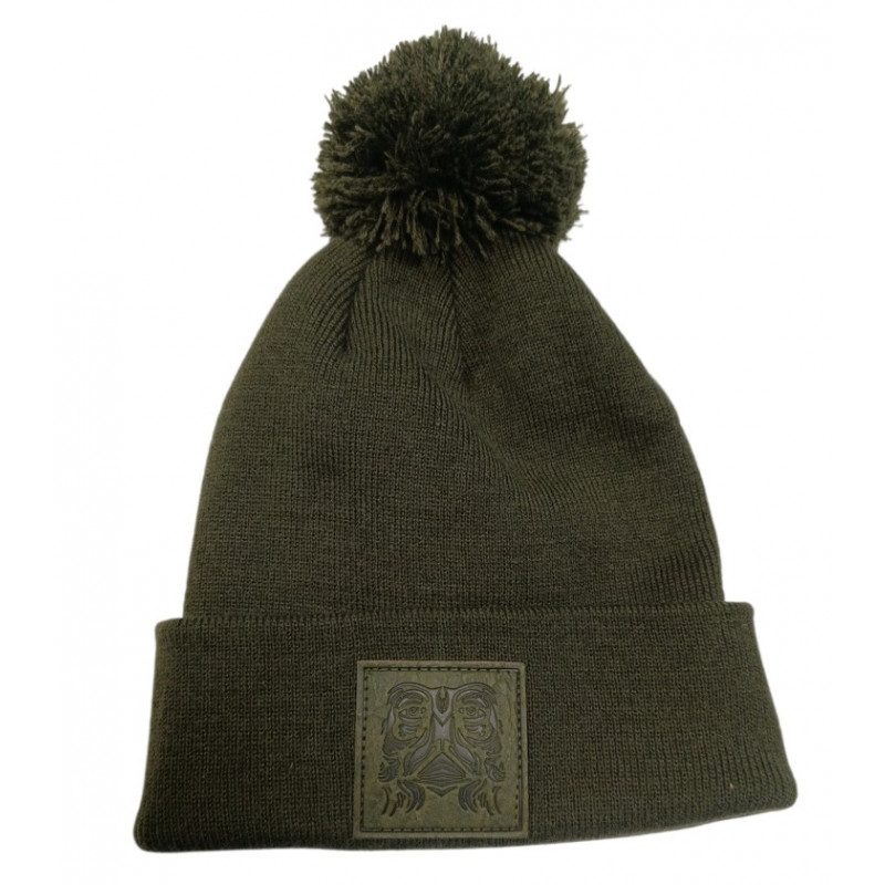 Kaltik Classic Patch Pom Beanie – Khaki