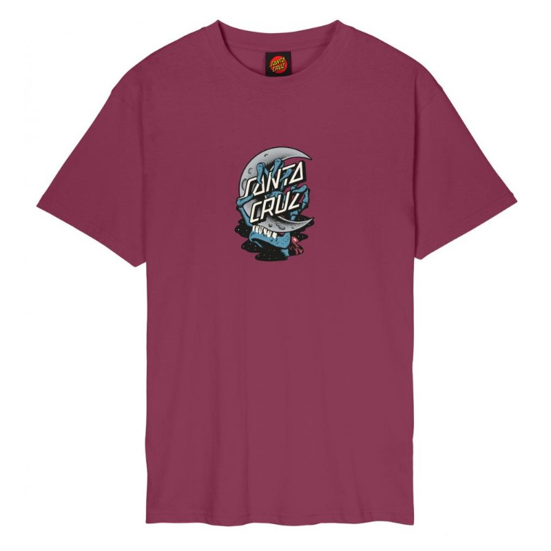 Santa Cruz T-Shirt Crescent Bone Hand – Burgundy