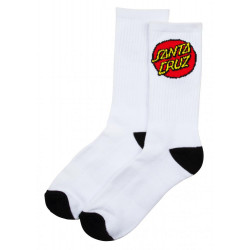 Santa Cruz Youth Classic Dot Socks 2 Pack Blanc & Noir