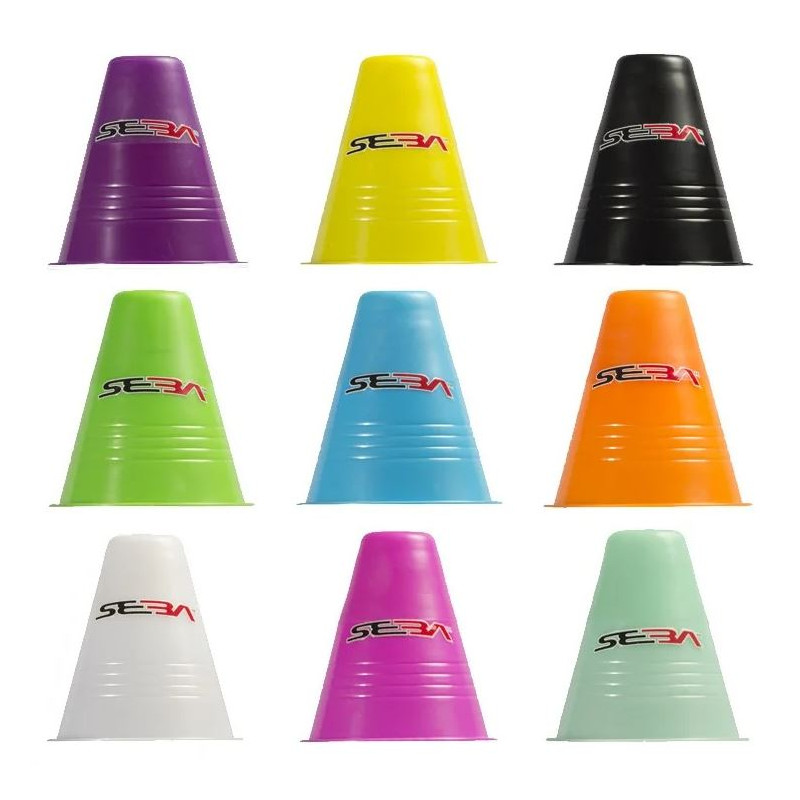 Plots slalom Seba x20 – cônes double densité avec filet