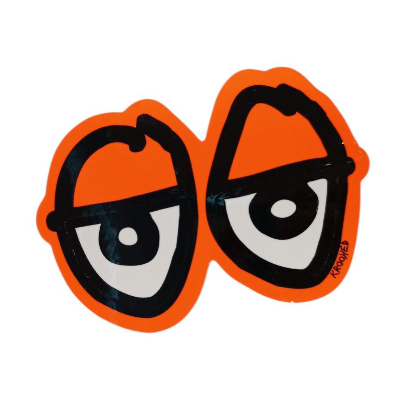 Krooked Skateboard Eyes Orange Sticker 8 x 6 cm