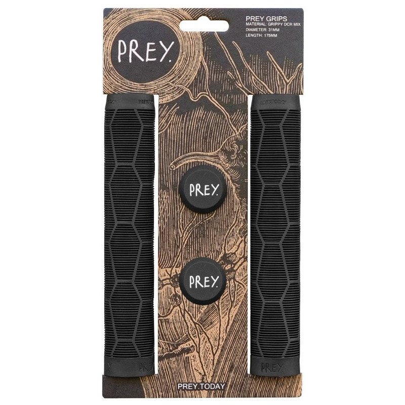PREY Hand Grips Black 175mm – Soft avec Bar Ends