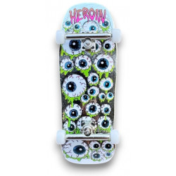Custom Pro X Heroin Eyes Fingerboard Complete 34mm Wooden Silver