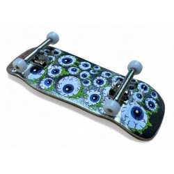 Custom Pro X Heroin Eyes Fingerboard Complete 34mm Wooden Silver
