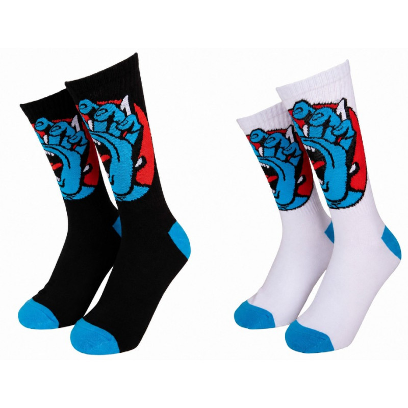 Santa Cruz Hand Dot Socks 2 Pack Black & White