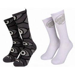 Santa Cruz Salba Eyes Socks 2 Pack Black & White