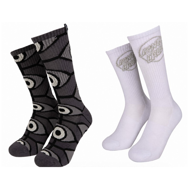 Santa Cruz Salba Eyes Socks 2 Pack Black & White
