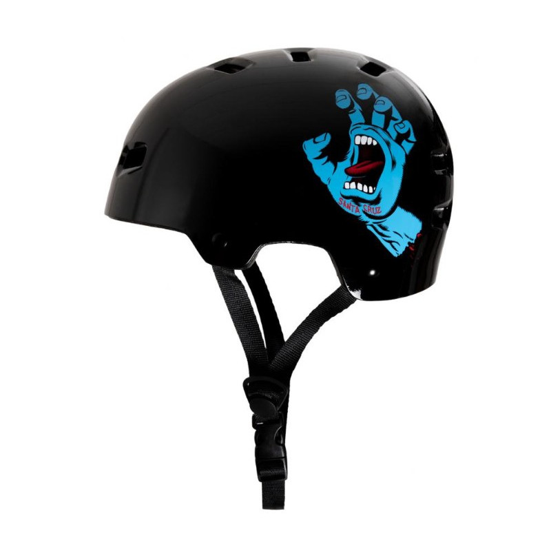 Bullet x Santa Cruz Screaming Hand Youth Skate Helmet Gloss Black 49-54cm