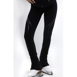 Adult Thermal Figure Skating Pants with Rhinestone Effect