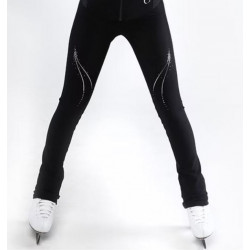 Adult Thermal Figure Skating Pants with Rhinestone Effect