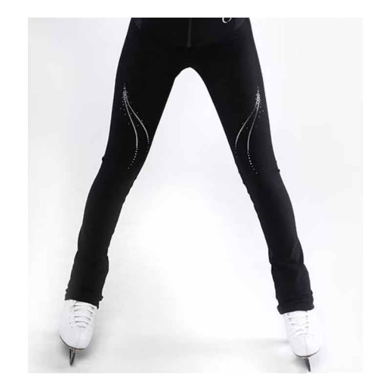 Adult Thermal Figure Skating Pants with Rhinestone Effect