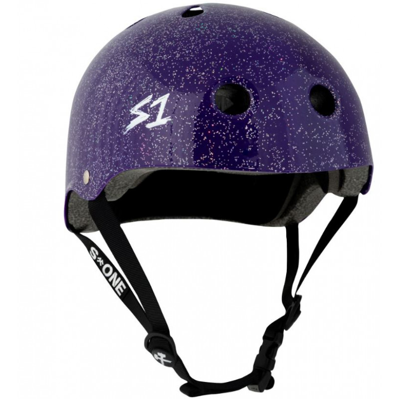Casque S1 Lifer Violet Pailleté Skate BMX Roller