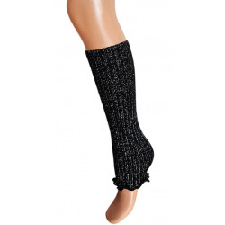 Black Lurex Figure Skating Leg Warmers 36 cm