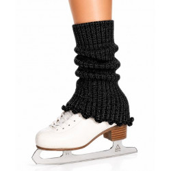 Black Lurex Figure Skating Leg Warmers 36 cm