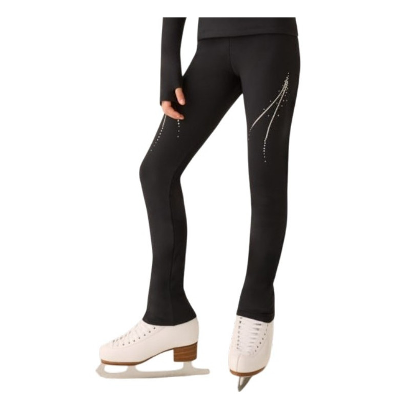 Pantalon Thermique de Patinage Enfant Primavera 311 Noir avec Strass