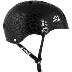 S1 Lifer Black on Black Leopard Matte Certified Skate Helmet