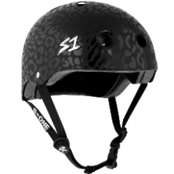 S1 Lifer Black on Black Leopard Matte Certified Skate Helmet