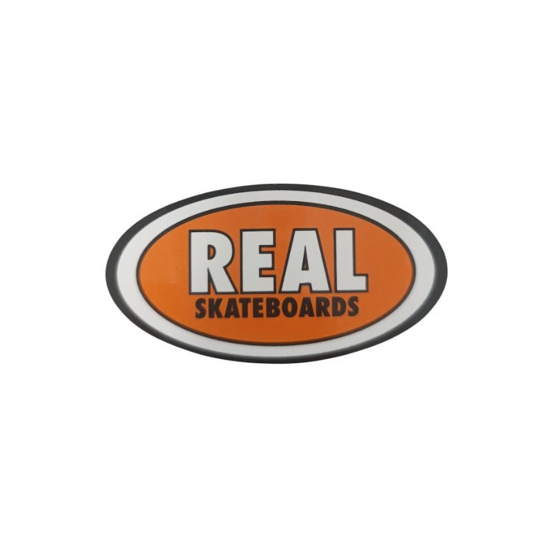 REAL Skateboards Orange Logo Sticker 10.3 x 5.4 cm