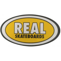 REAL Skateboards Yellow Logo Sticker 10.3 x 5.4 cm