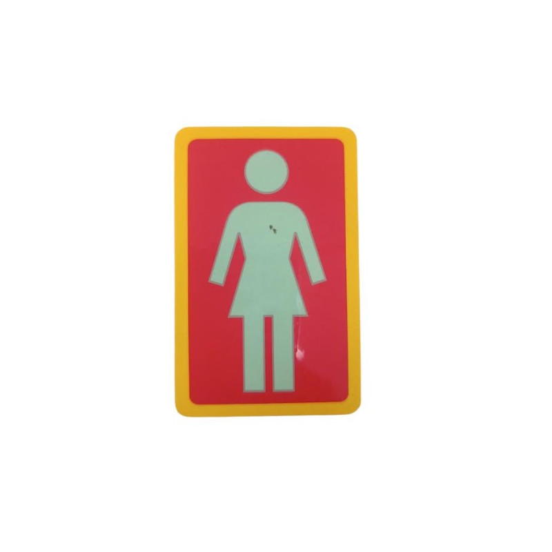 Sticker Girl Skateboards Logo Rouge Jaune 4,8 x 7,8 cm